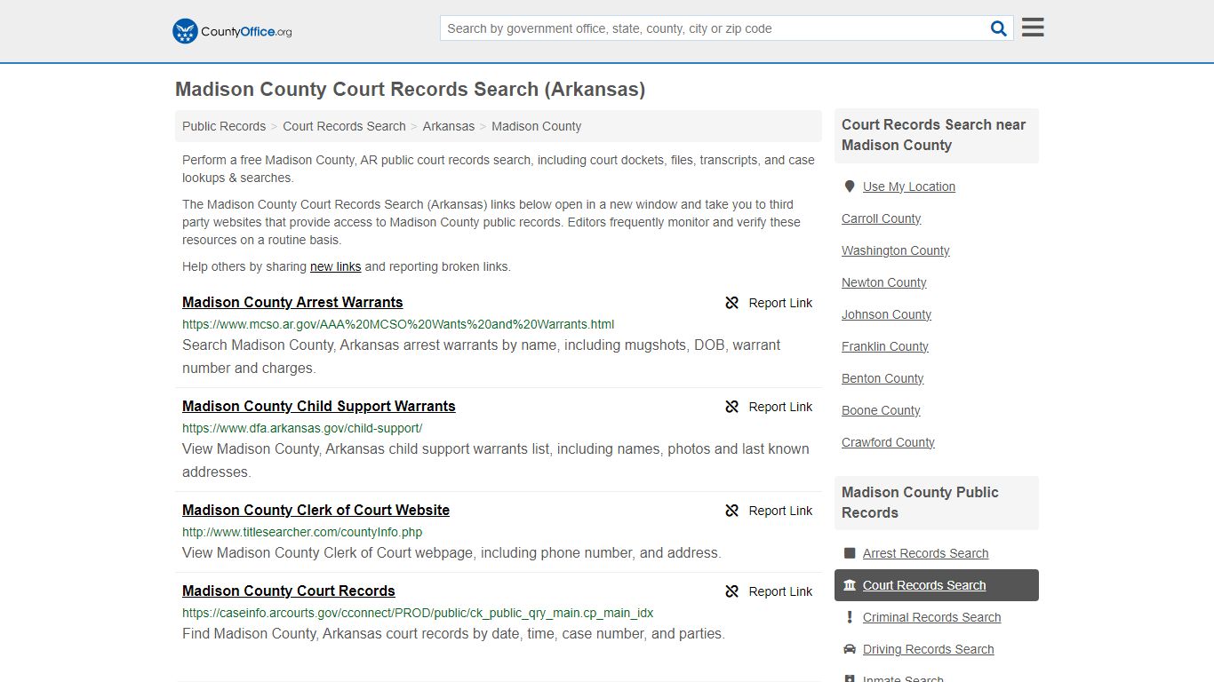 Court Records Search - Madison County, AR (Adoptions, Criminal, Child ...