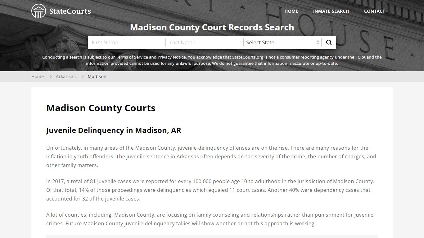 Madison County, AR Courts - Records & Cases - StateCourts
